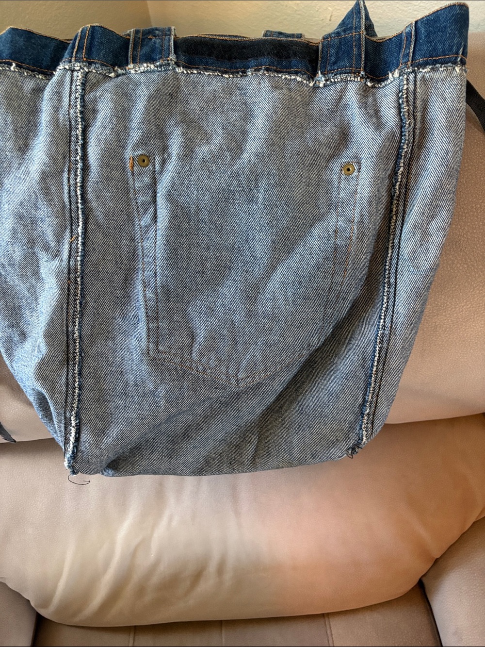 Denim Shoulder Tote Bag - Blue - Picture 11 of 13